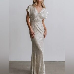 Baltic Born Vienna Sequin Maxi dress in Silver